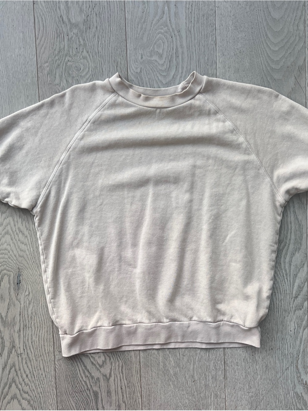 Jungmaven Women’s Size XS Short-Sleeve Raglan Sweatshirt in Muted Pink